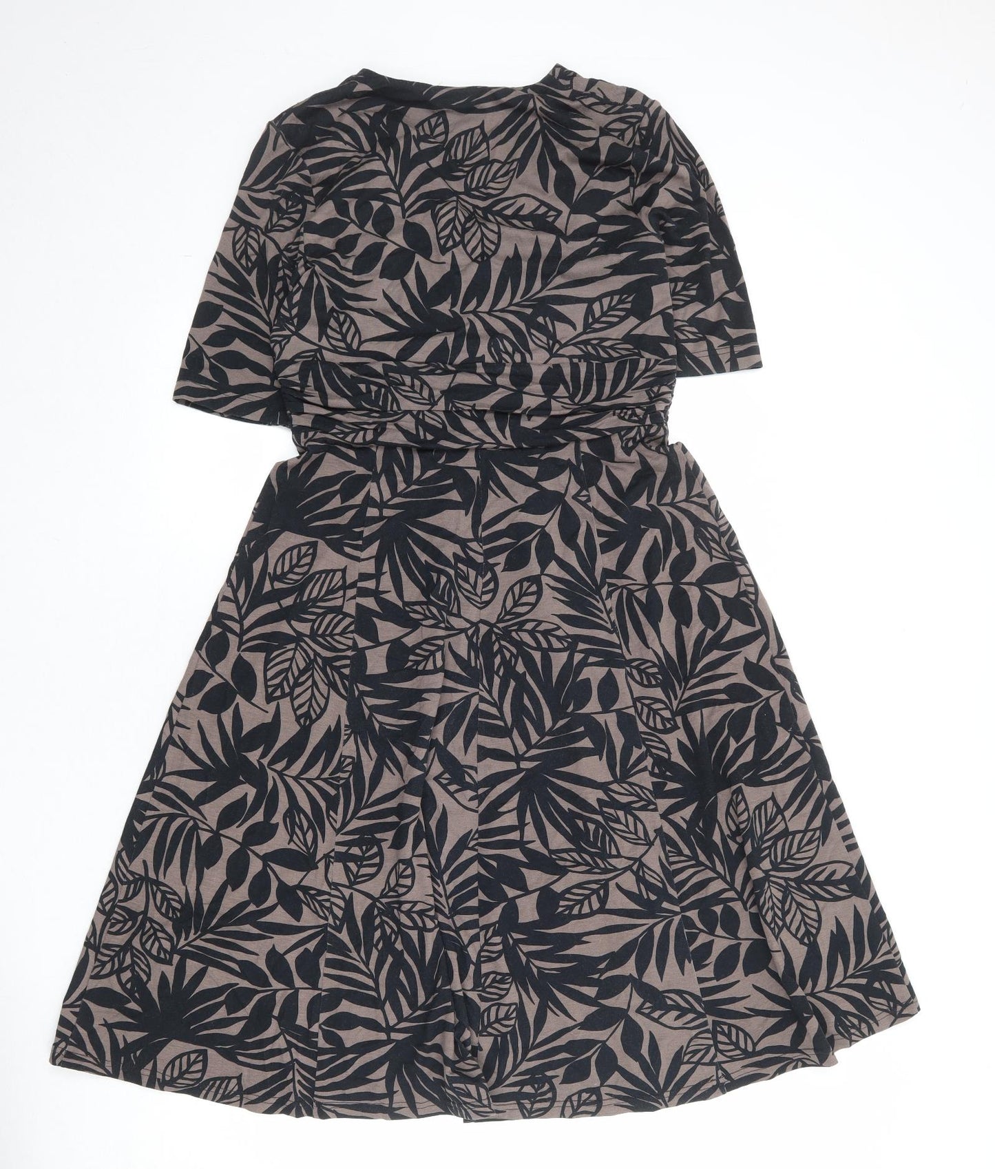 Cotswold Collections Womens Black Geometric Viscose Trapeze & Swing Size 8 V-Neck Pullover
