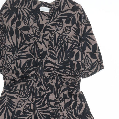 Cotswold Collections Womens Black Geometric Viscose Trapeze & Swing Size 8 V-Neck Pullover