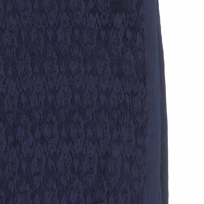 Klass Womens Blue Floral Polyester A-Line Size 14 Round Neck Pullover