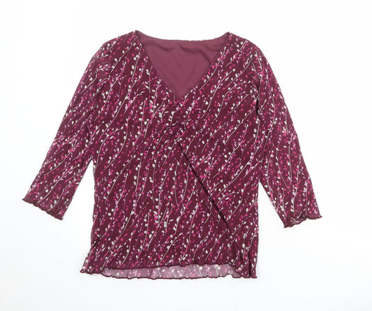 Womens UK Size S Bonmarché Purple Basic Blouse