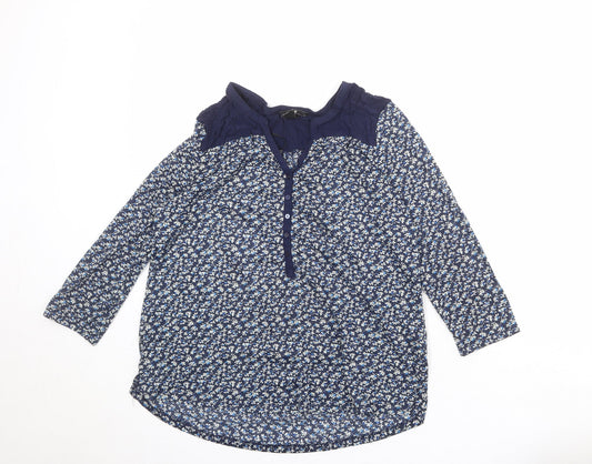 Womens UK Size M H&M Blue Basic Blouse