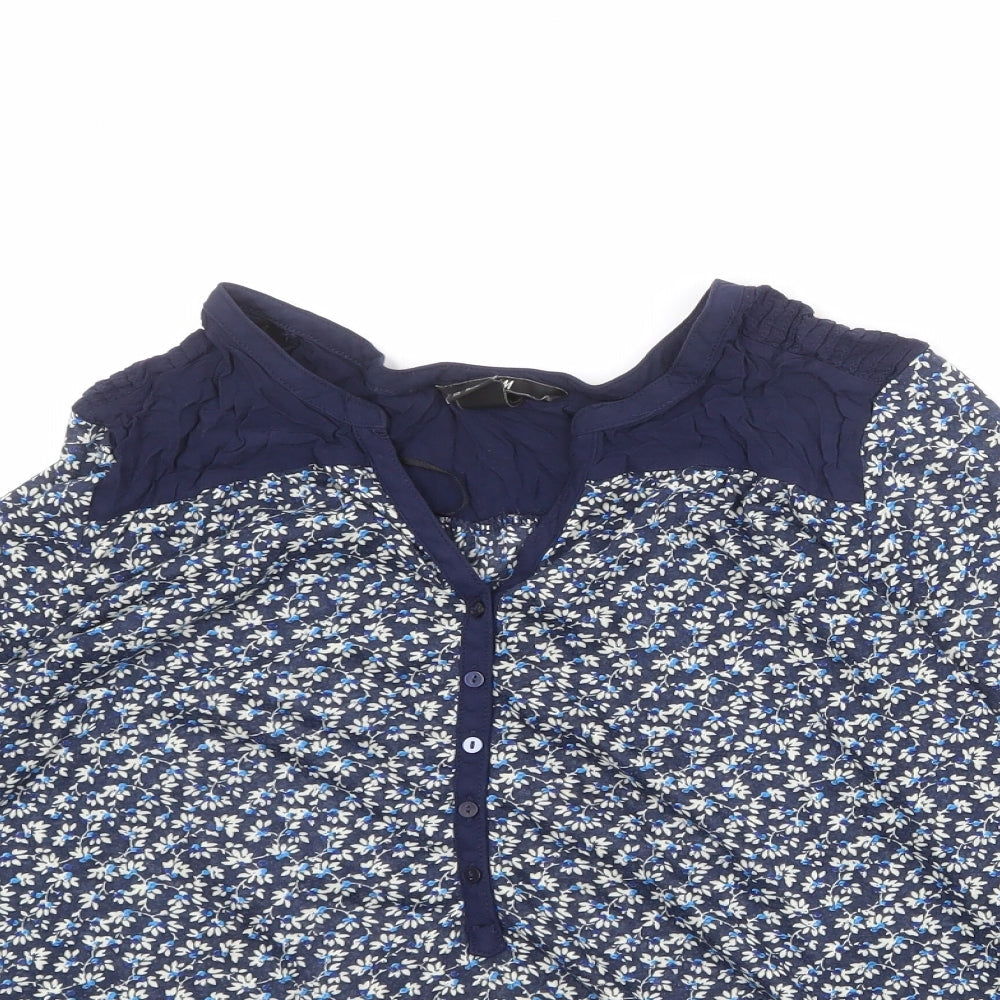 Womens UK Size M H&M Blue Basic Blouse