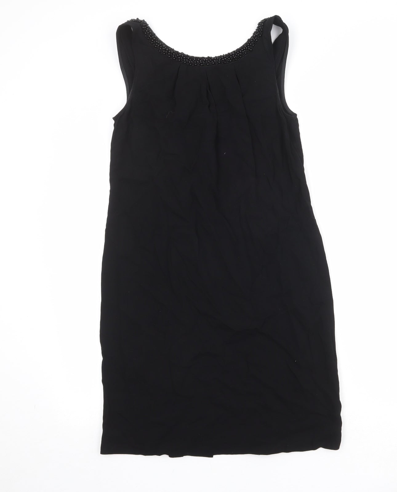 Monsoon Womens Black Viscose A-Line Size 8 Round Neck Zip