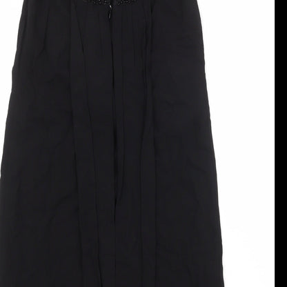 Monsoon Womens Black Viscose A-Line Size 8 Round Neck Zip