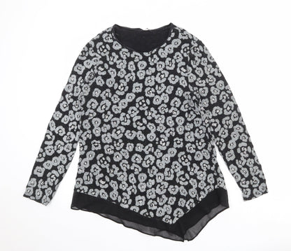 Womens UK Size 12 Roman Black Basic Blouse