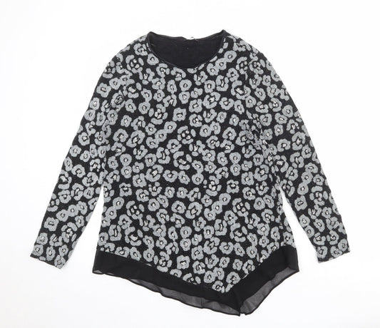 Womens UK Size 12 Roman Black Basic Blouse