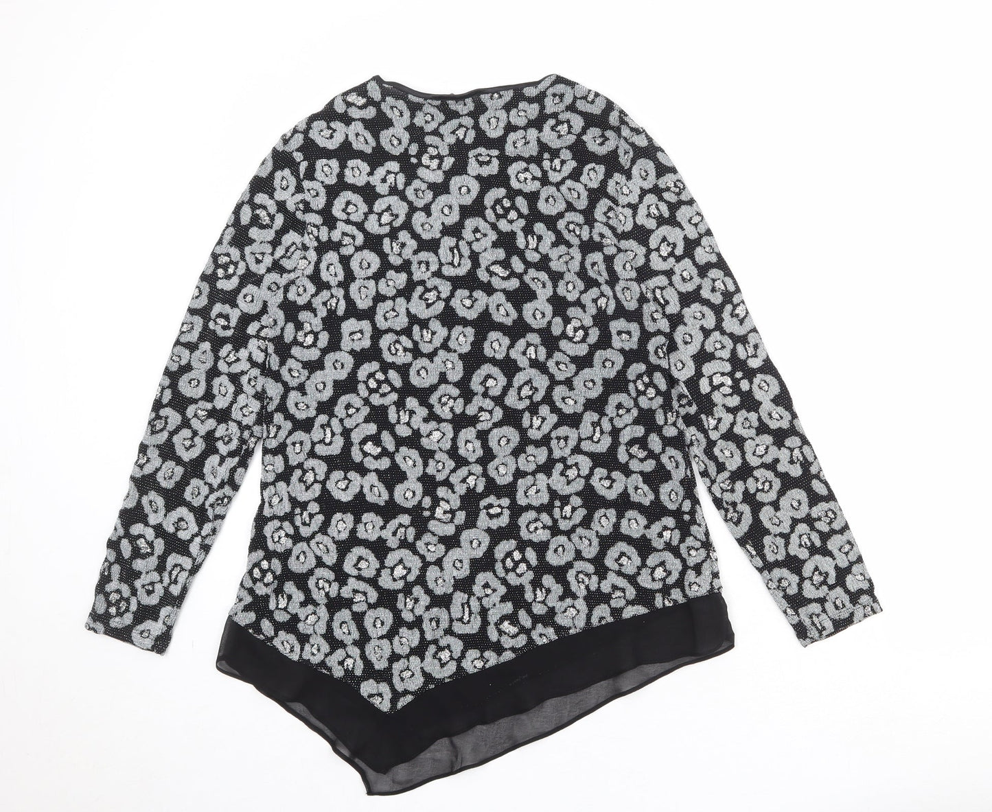 Womens UK Size 12 Roman Black Basic Blouse