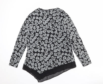 Womens UK Size 12 Roman Black Basic Blouse