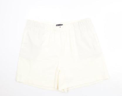 Marks and Spencer Womens Ivory Polyester Basic Shorts Size 20 Regular Pull On