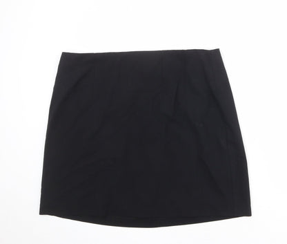 Marks and Spencer Womens Black Polyester A-Line Skirt Size 20 Zip