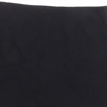 Marks and Spencer Womens Black Polyester A-Line Skirt Size 20 Zip
