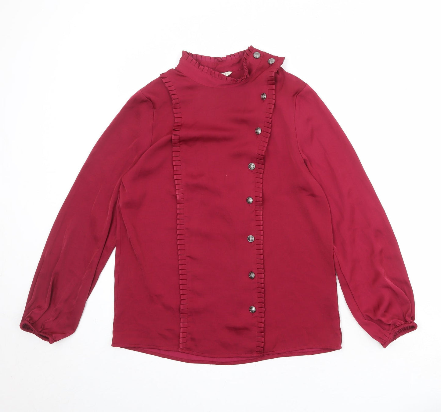 Womens UK Size 8 Monsoon Red Basic Button-Up