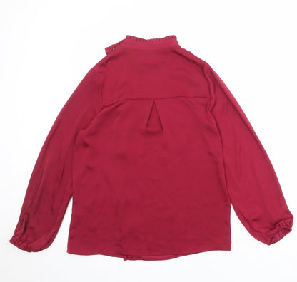 Womens UK Size 8 Monsoon Red Basic Button-Up