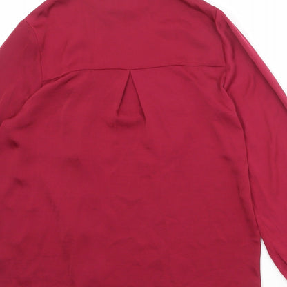 Womens UK Size 8 Monsoon Red Basic Button-Up