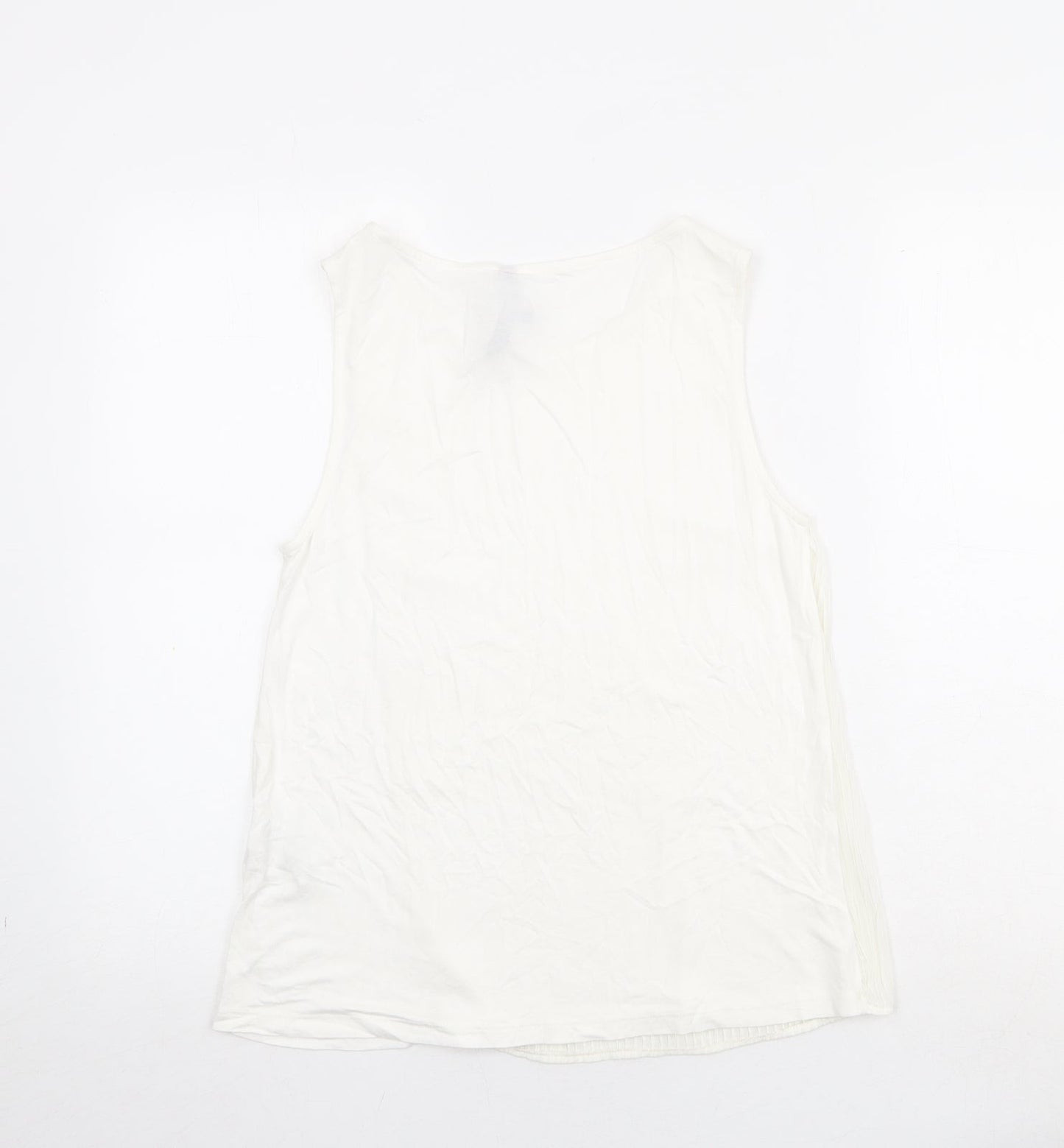 Womens UK Size 10 Marks and Spencer Ivory Basic Tank
