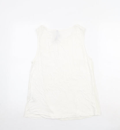 Womens UK Size 10 Marks and Spencer Ivory Basic Tank