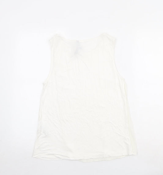 Womens UK Size 10 Marks and Spencer Ivory Basic Tank