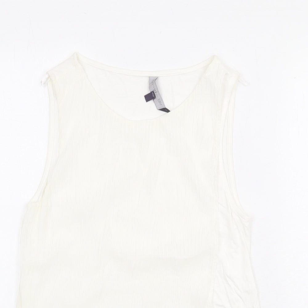 Womens UK Size 10 Marks and Spencer Ivory Basic Tank