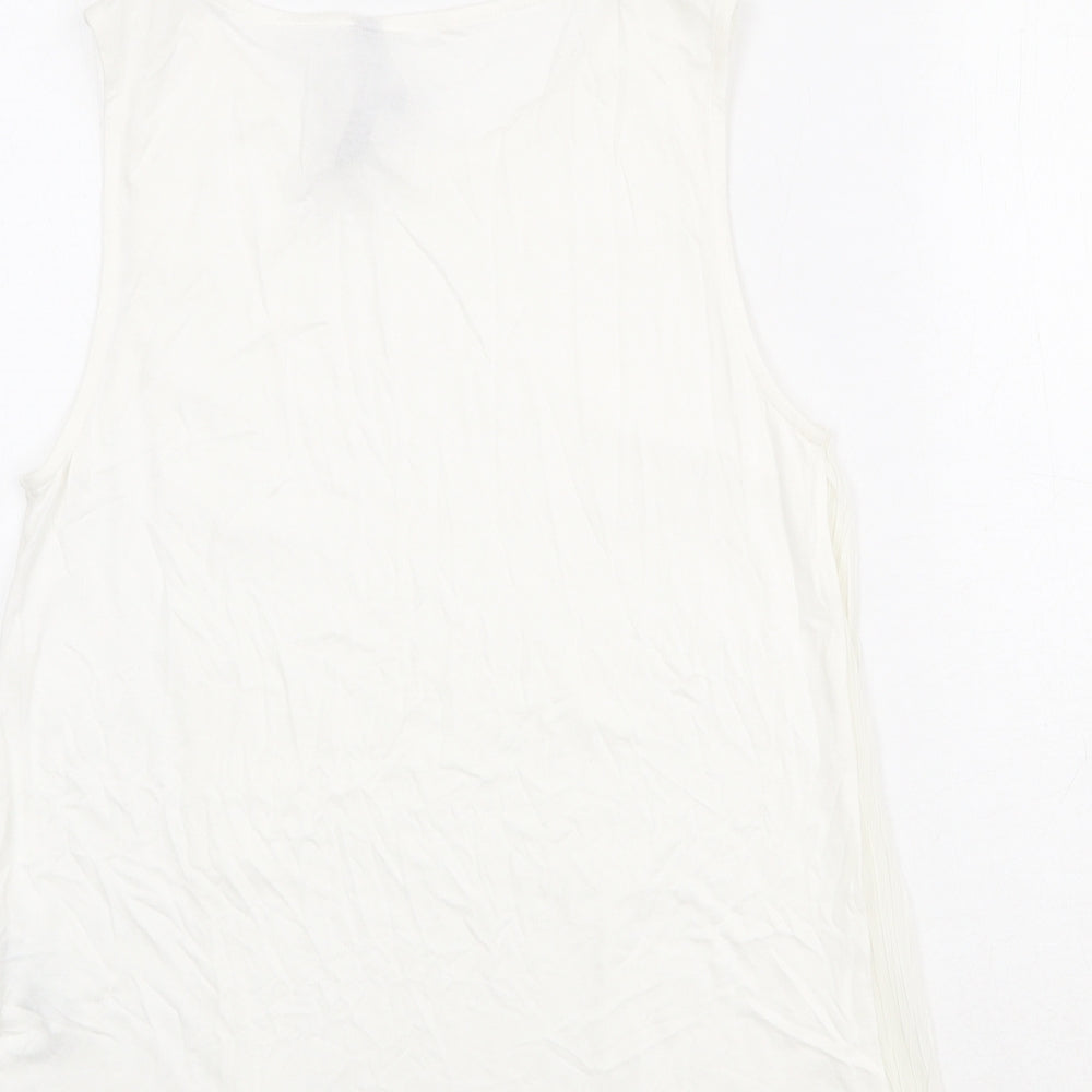 Womens UK Size 10 Marks and Spencer Ivory Basic Tank