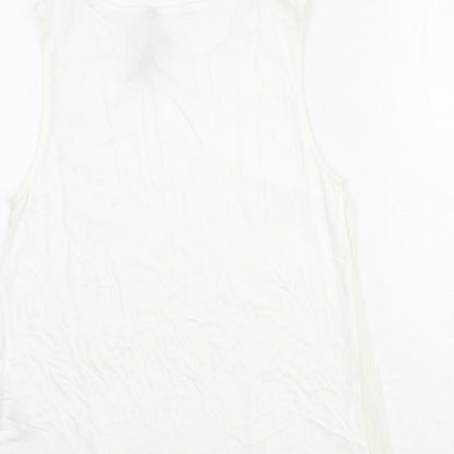 Womens UK Size 10 Marks and Spencer Ivory Basic Tank