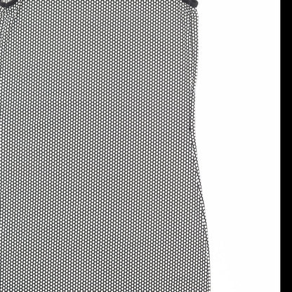 Max Studio Womens Black Polka Dot Polyester Shift Size S Boat Neck Pullover