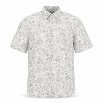 Mens UK Size S Atlantic Bay Beige  Button-Up Short Sleeve Casual Shirt