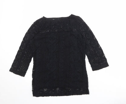 Womens UK Size 8 NEXT Black Basic Blouse