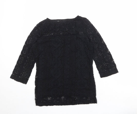 Womens UK Size 8 NEXT Black Basic Blouse