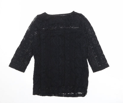 Womens UK Size 8 NEXT Black Basic Blouse