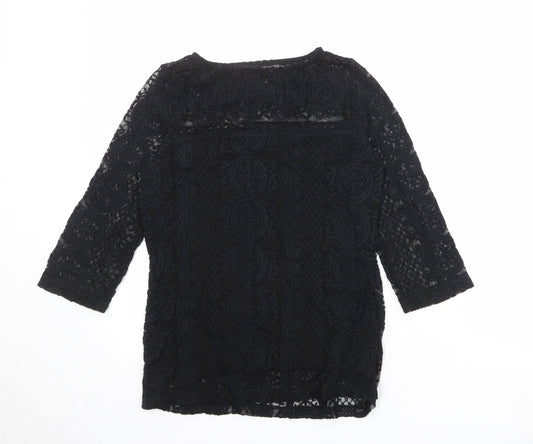 Womens UK Size 8 NEXT Black Basic Blouse