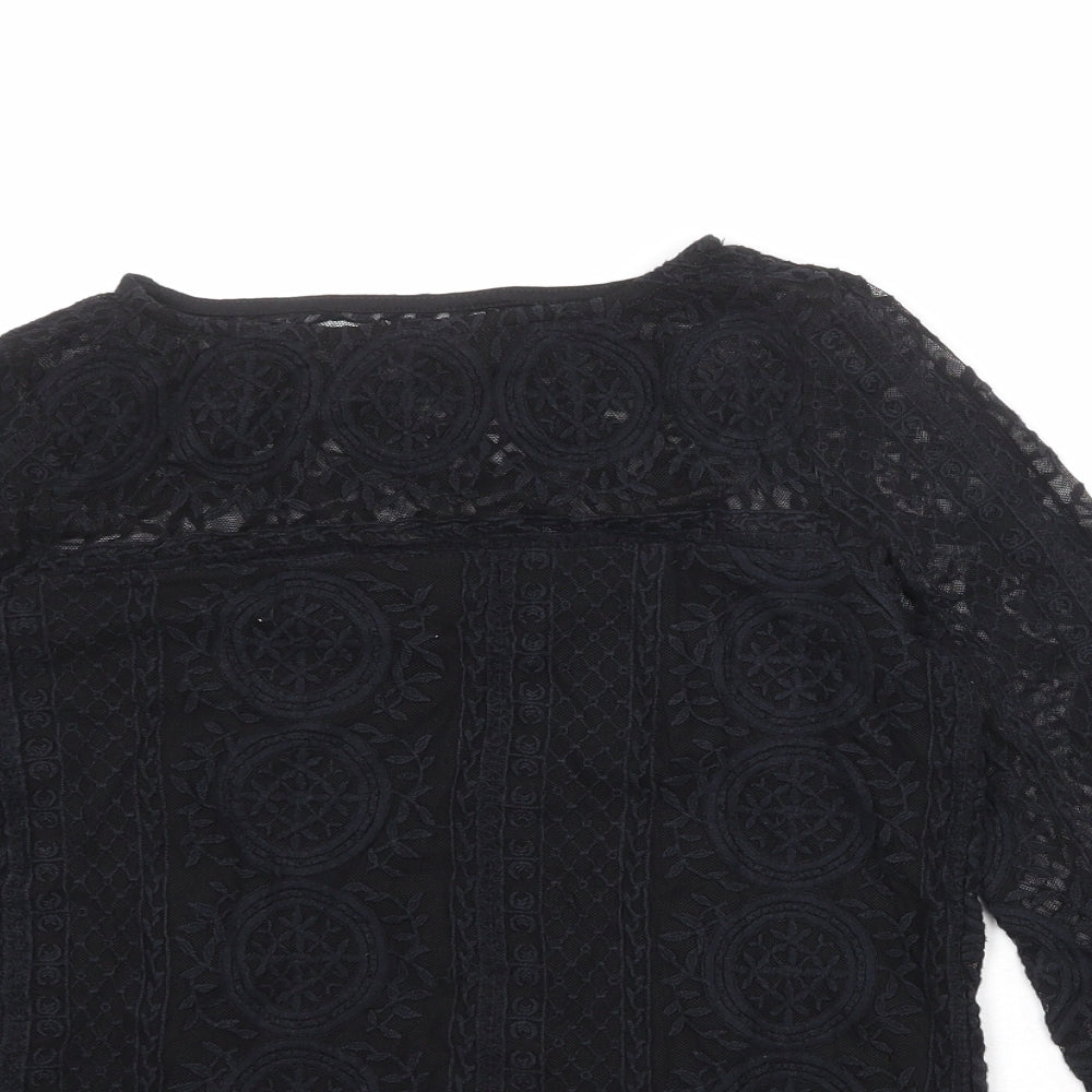 Womens UK Size 8 NEXT Black Basic Blouse