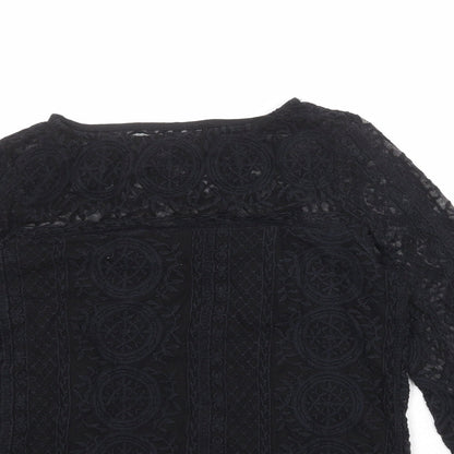 Womens UK Size 8 NEXT Black Basic Blouse