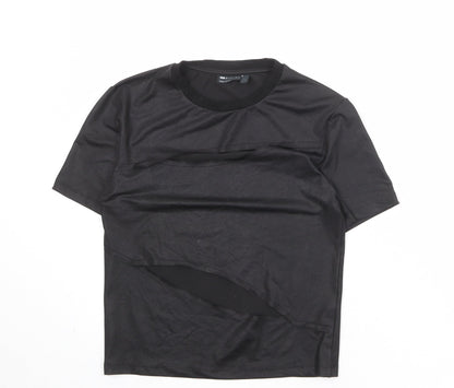 ASOS Womens Black Polyester Basic T-Shirt Size S Round Neck