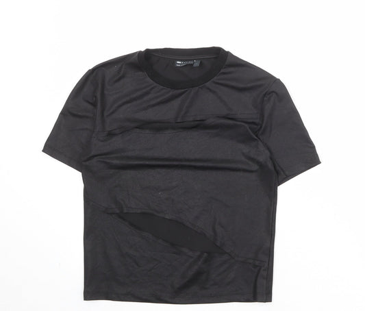 ASOS Womens Black Polyester Basic T-Shirt Size S Round Neck