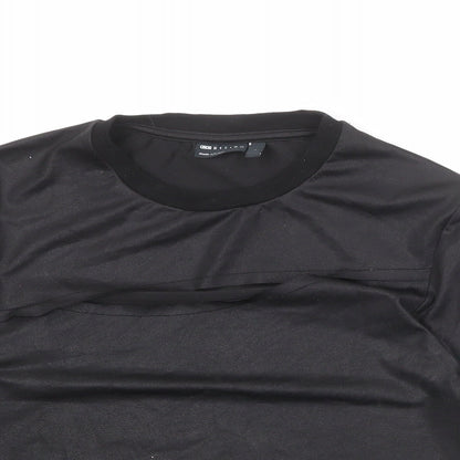ASOS Womens Black Polyester Basic T-Shirt Size S Round Neck