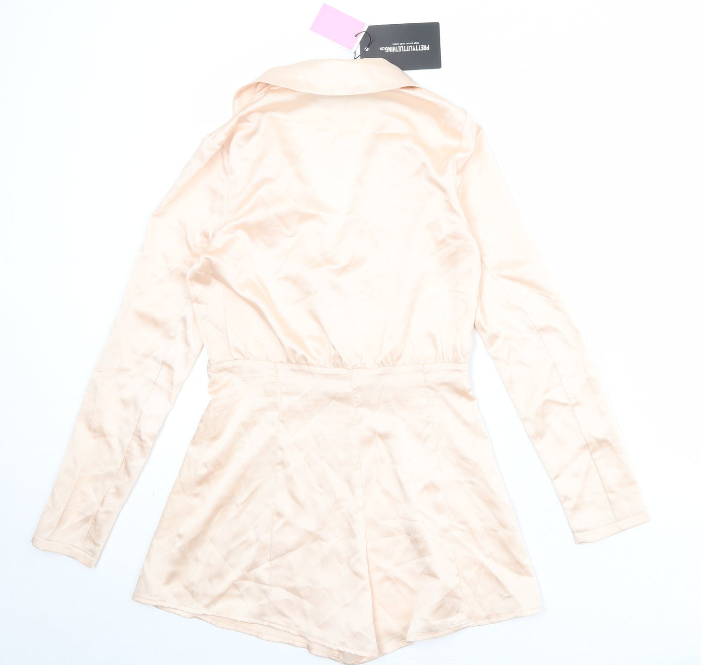 PRETTYLITTLETHING Womens Pink Polyester Playsuit One-Piece Size 6 Zip