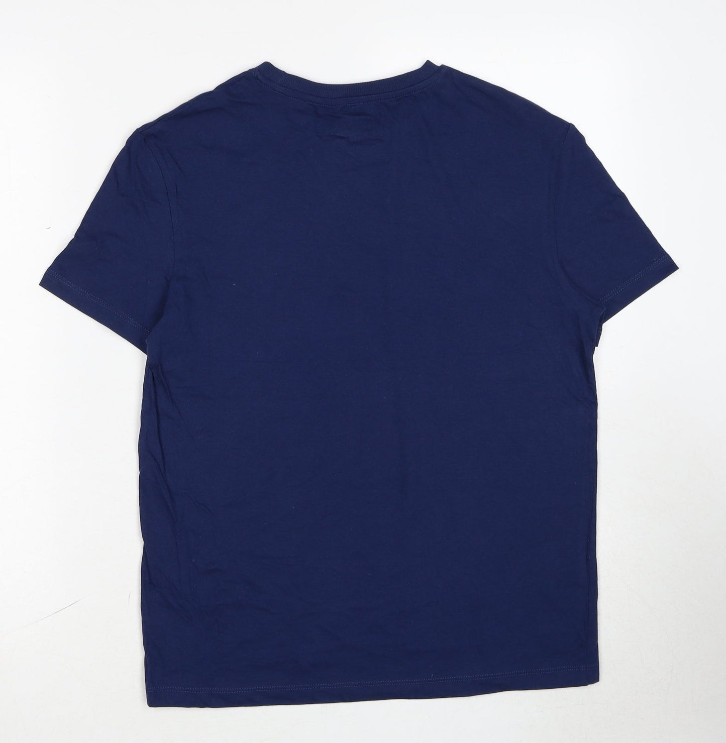 Marks and Spencer Boys Blue Cotton Basic T-Shirt Size 12-13 Years Round Neck Pullover - Today Is A Good Day