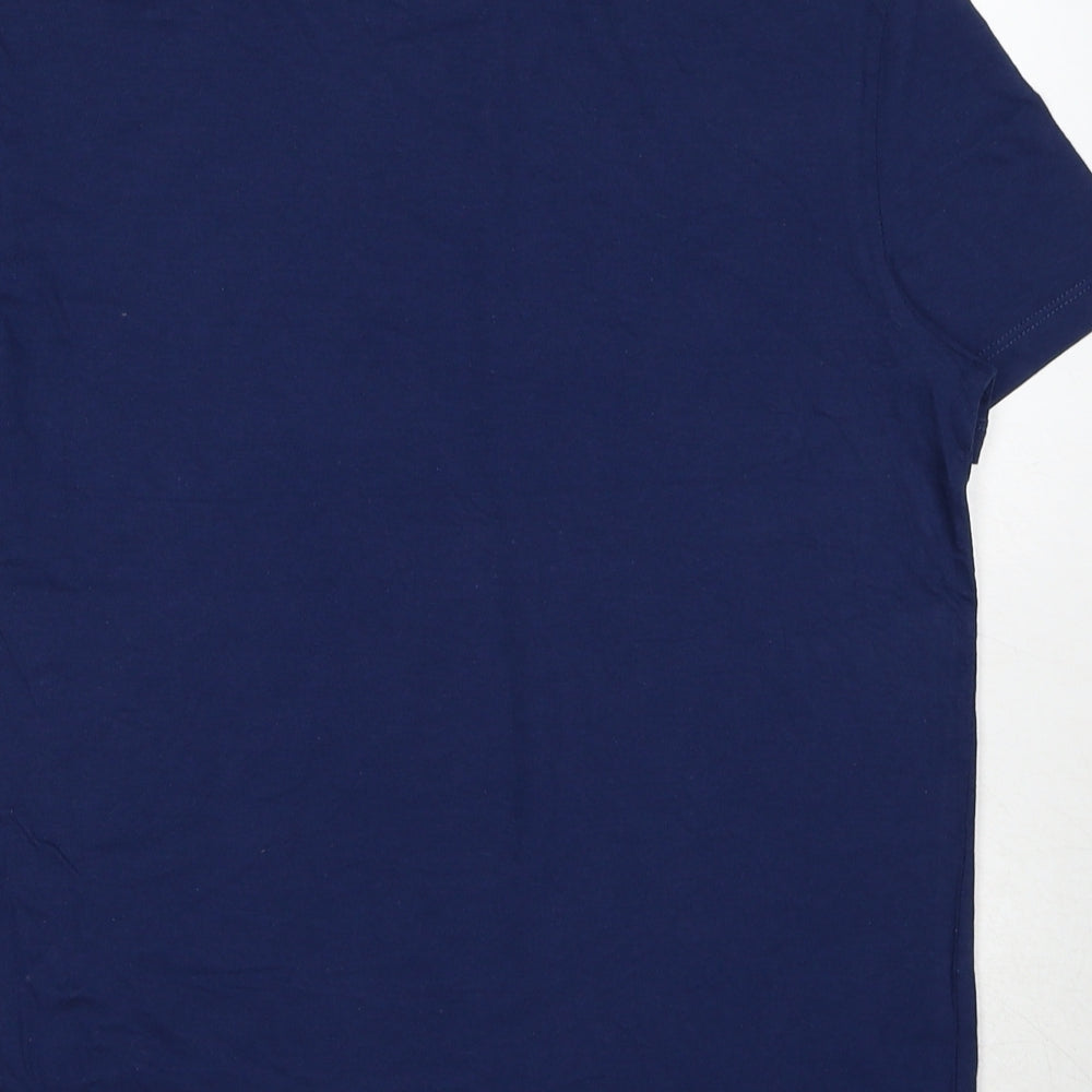Marks and Spencer Boys Blue Cotton Basic T-Shirt Size 12-13 Years Round Neck Pullover - Today Is A Good Day