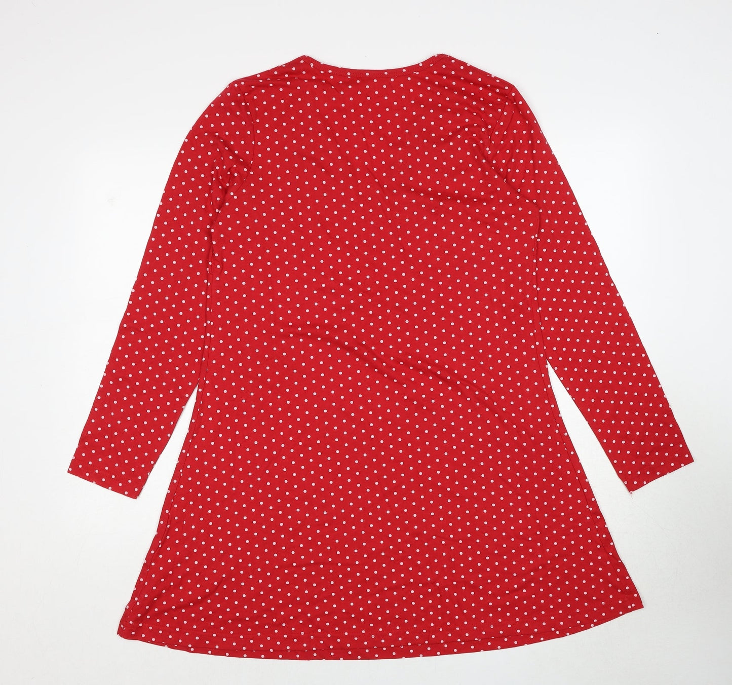 Pretty Secrets Womens Red Polka Dot Cotton Top Dress Size 12 Pullover - Size 12-14