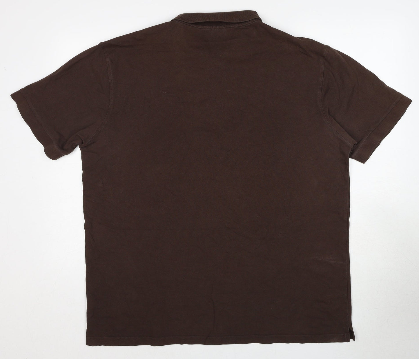Tee-Jaysbw Mens Brown Cotton Polo Size 2XL Collared Pullover