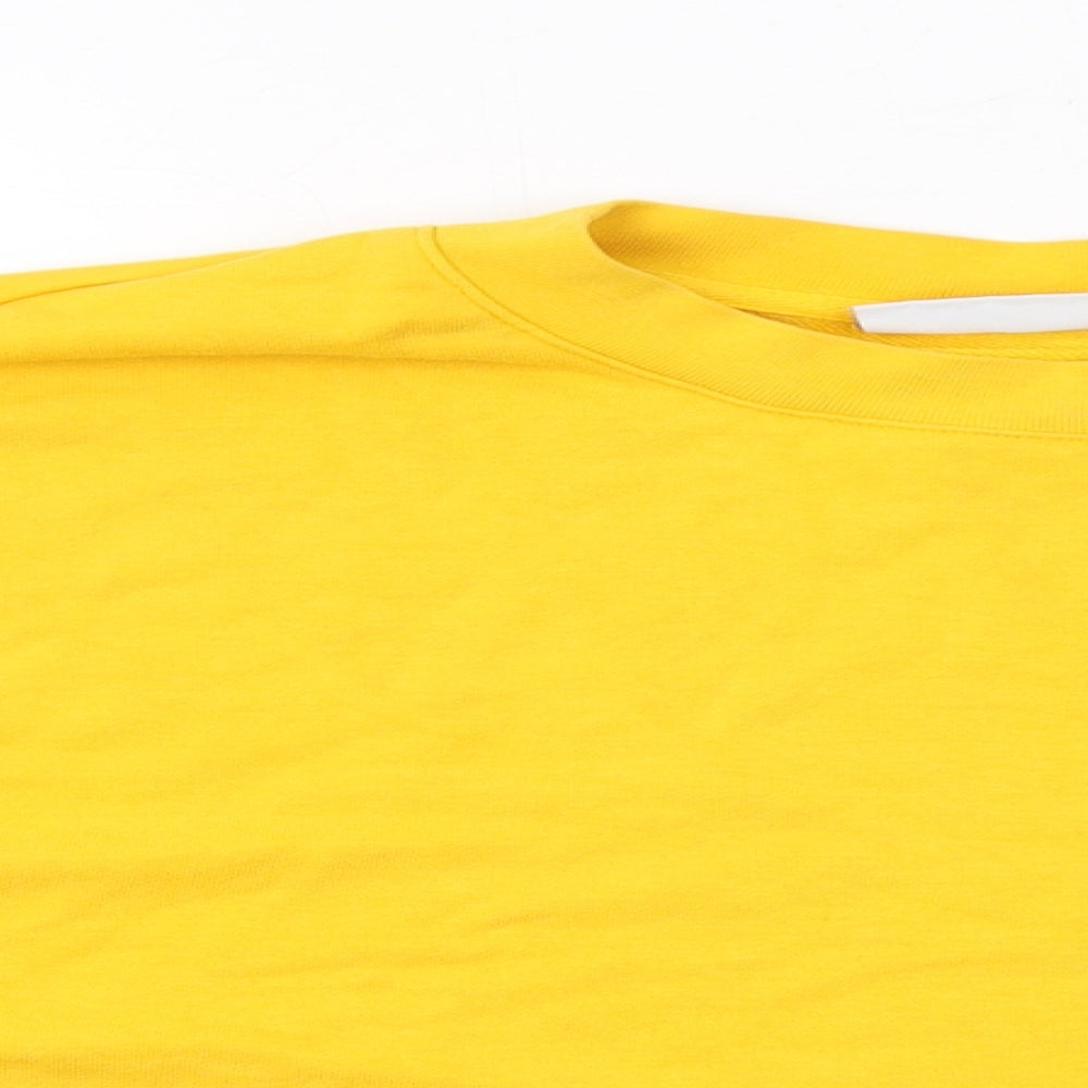 Weekday Womens Yellow Cotton Pullover Sweatshirt Size M Pullover