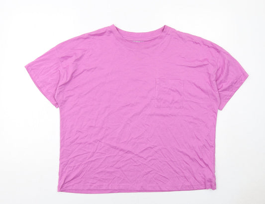 Womens UK Size XL Christian Siriano Purple Basic T-Shirt