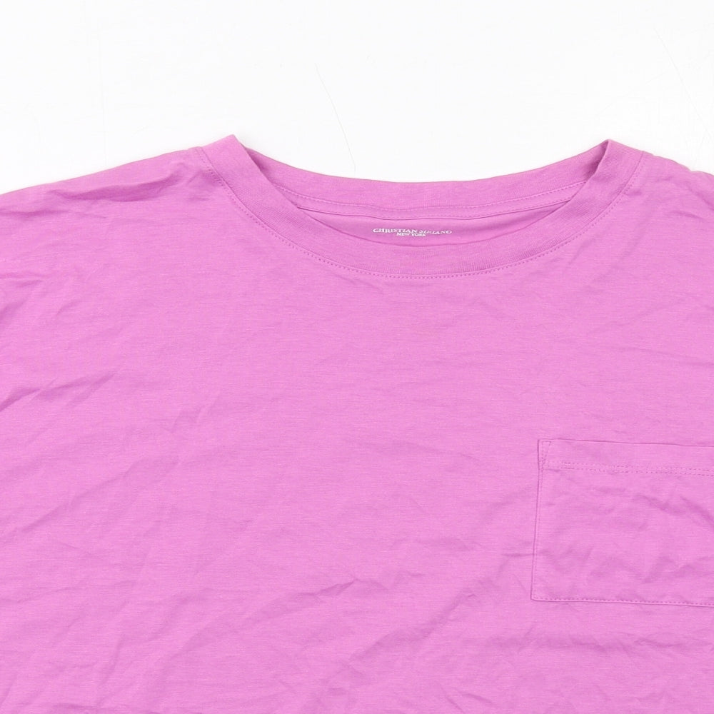 Womens UK Size XL Christian Siriano Purple Basic T-Shirt