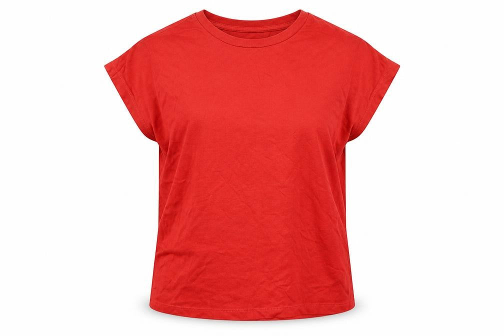 Womens UK Size S Zara Red Basic T-Shirt