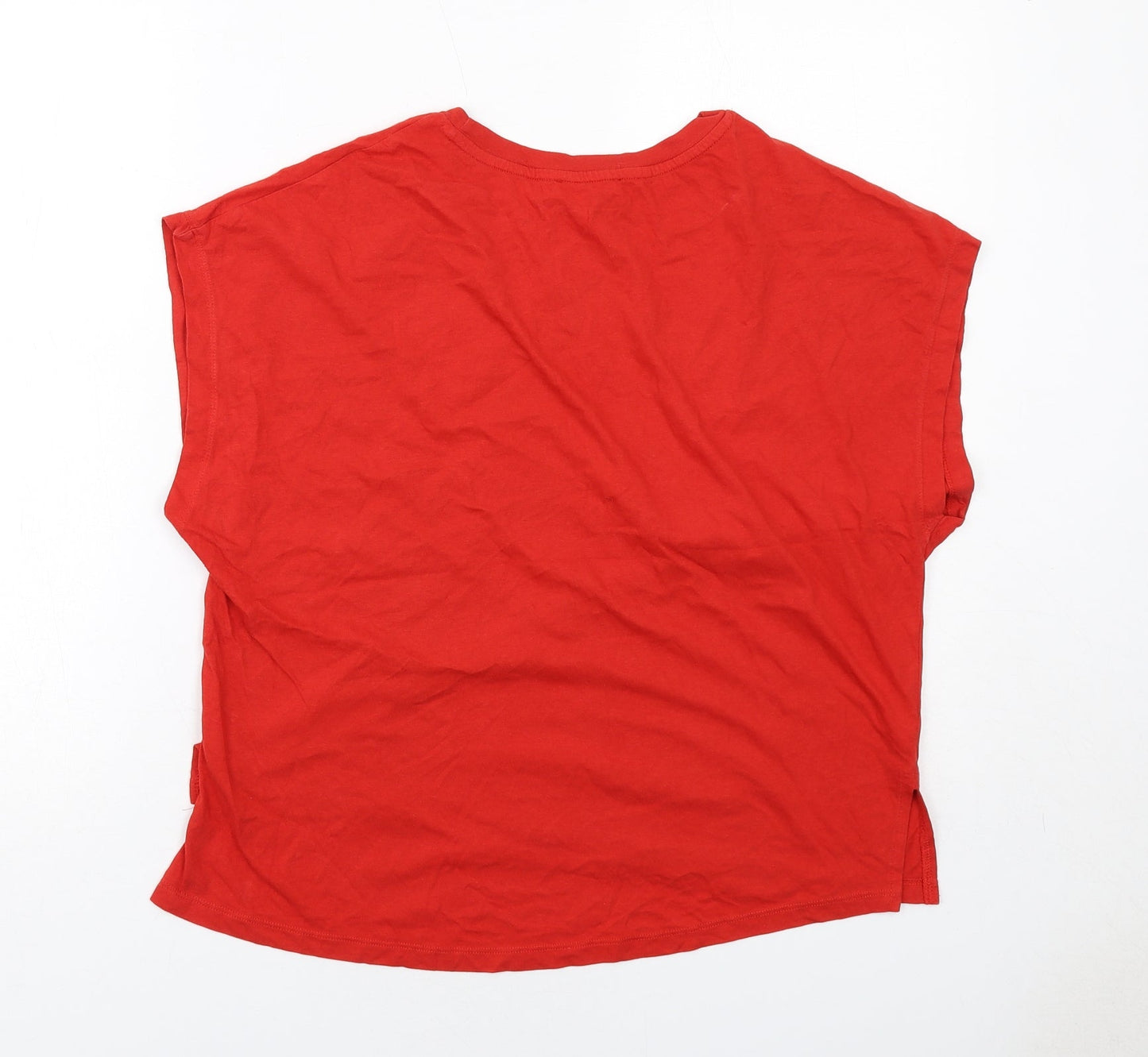 Womens UK Size S Zara Red Basic T-Shirt