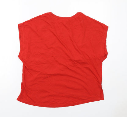 Womens UK Size S Zara Red Basic T-Shirt