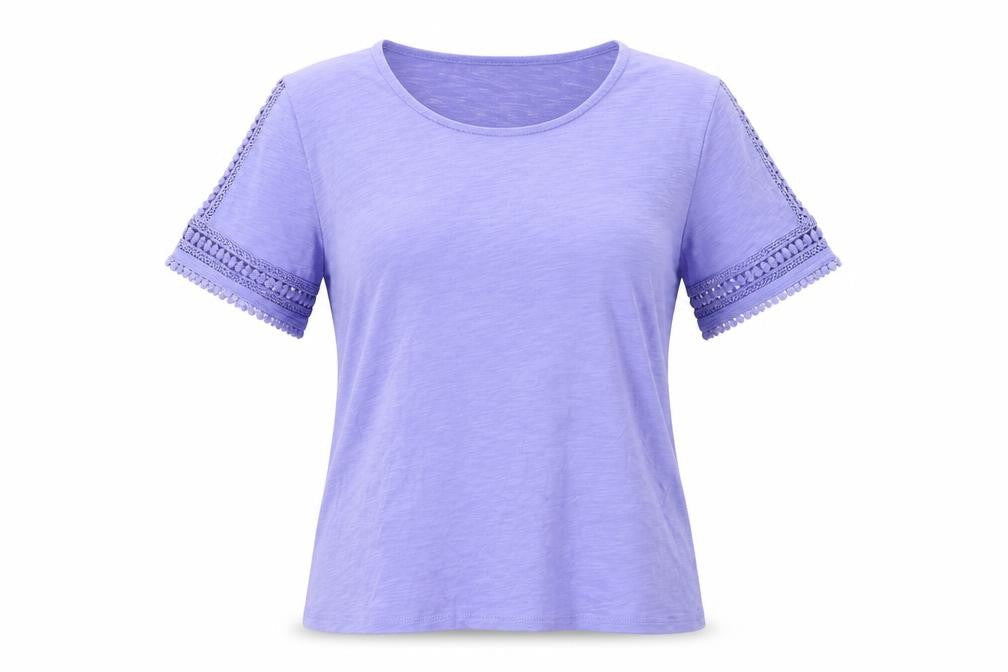 Womens UK Size L First Avenue Purple Basic T-Shirt