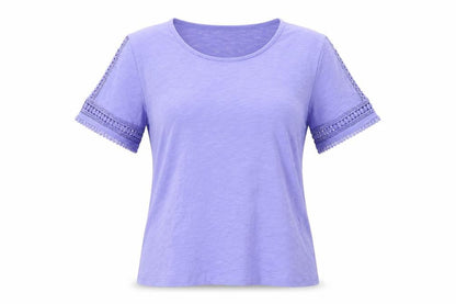 Womens UK Size L First Avenue Purple Basic T-Shirt