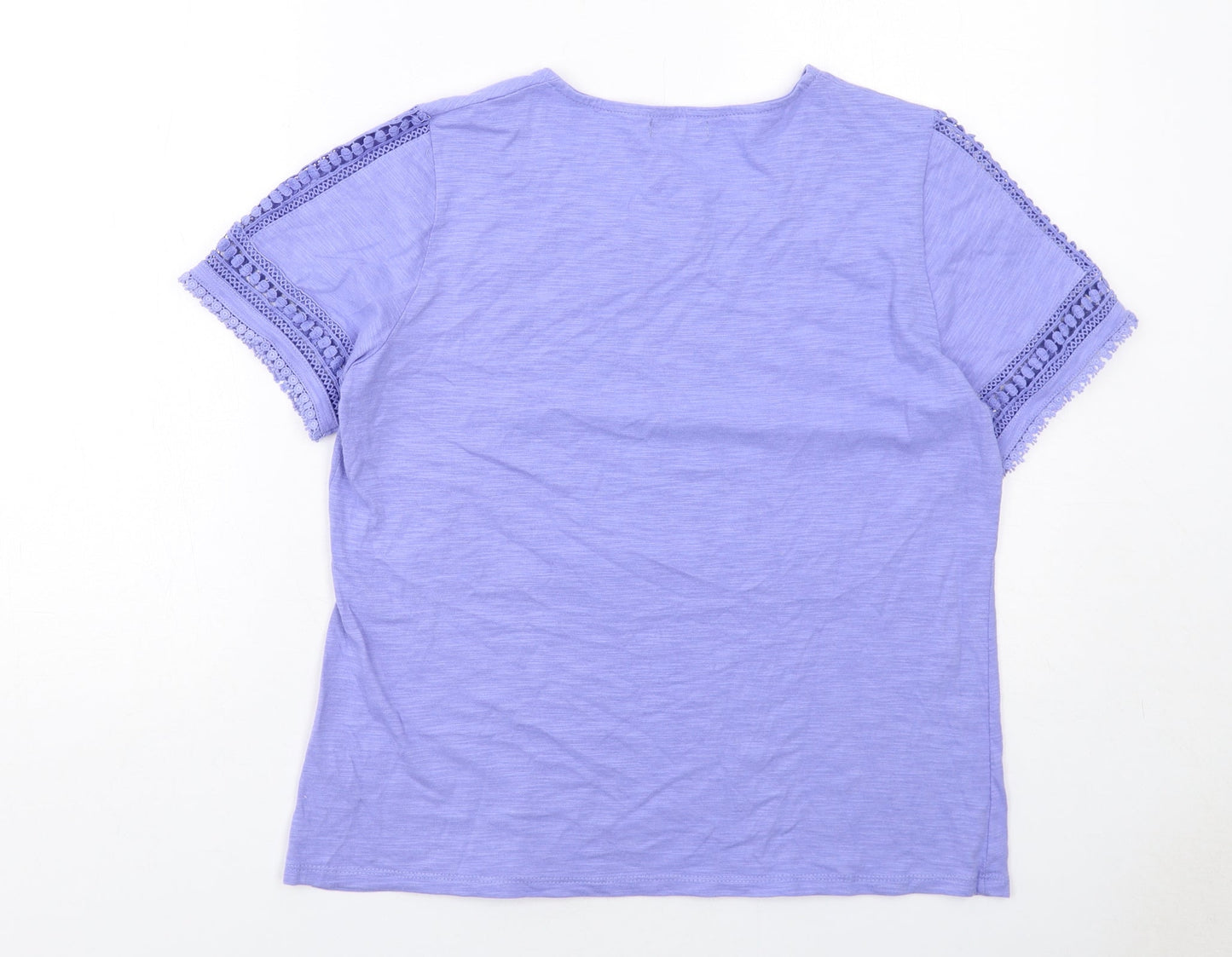 Womens UK Size L First Avenue Purple Basic T-Shirt
