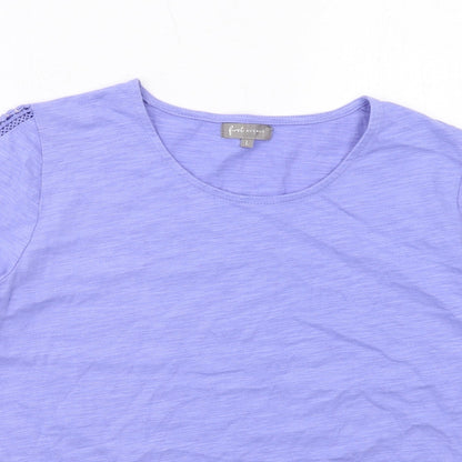 Womens UK Size L First Avenue Purple Basic T-Shirt